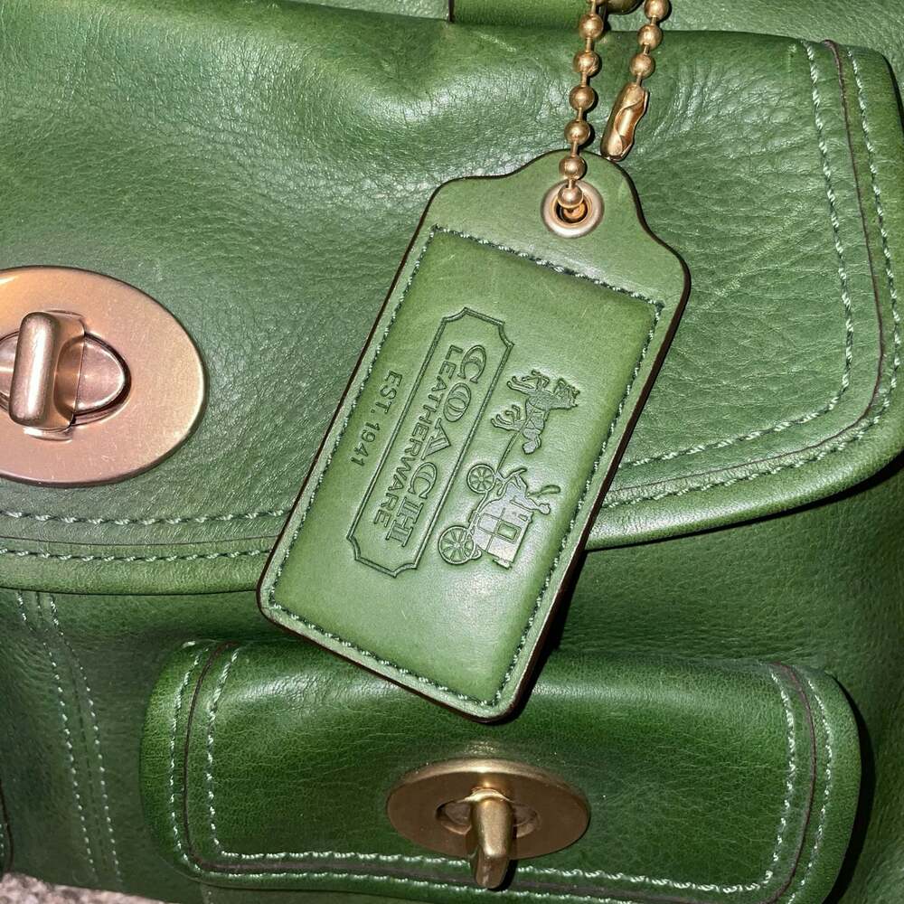 Coach Bleecker Street Limited Edition Peyton Satchel 12791 Green Legacy Leather - Picture 3 of 13